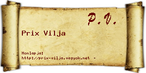 Prix Vilja névjegykártya